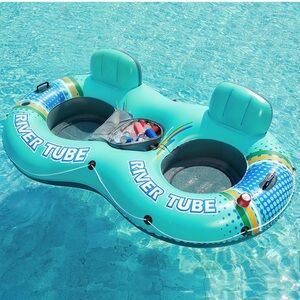 Heavy duty 2 person inflatable river pool tube float